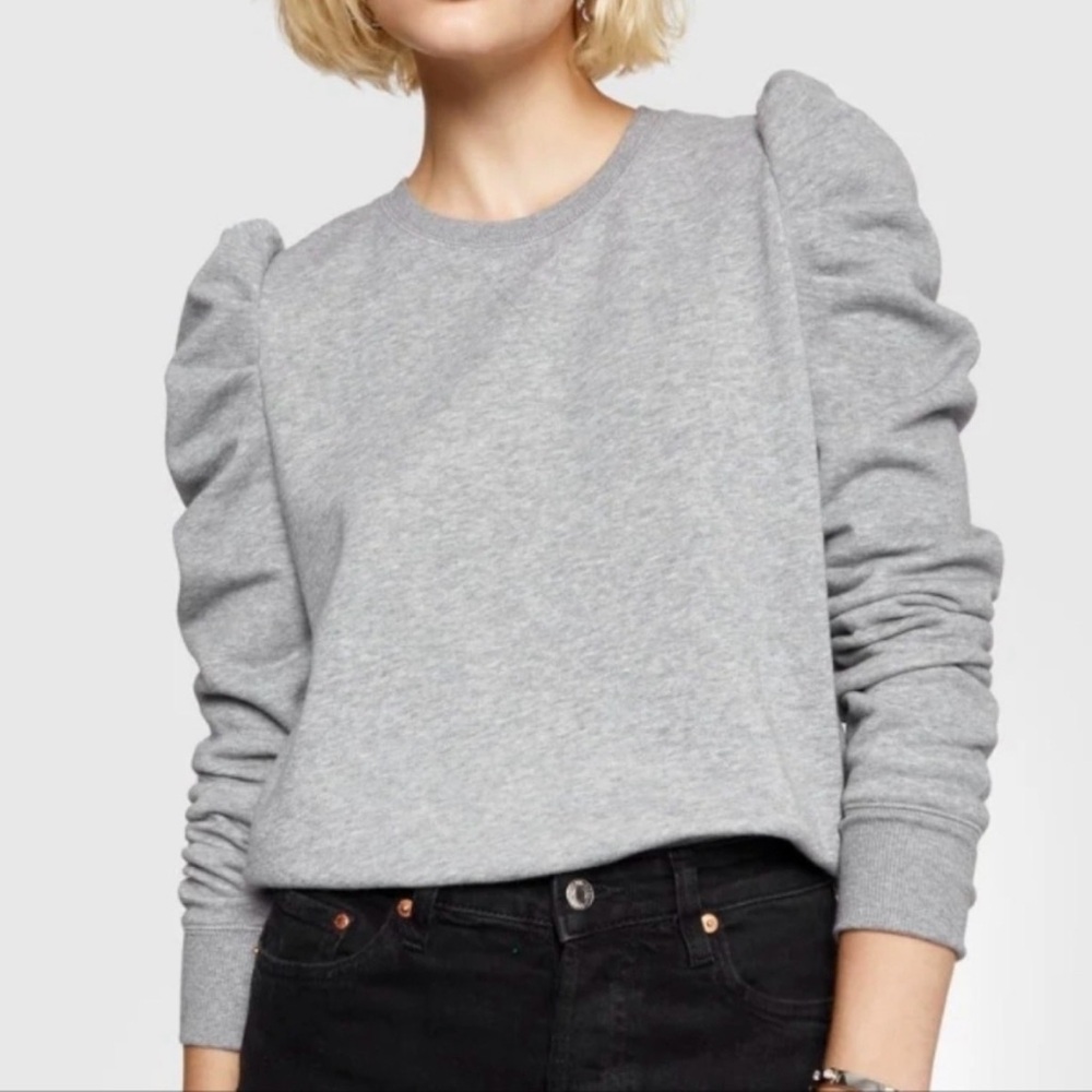 Rebecca Minkoff Janine Gray Puff Sleeve Sweatshirt